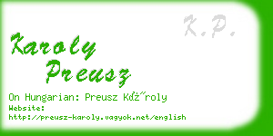 karoly preusz business card